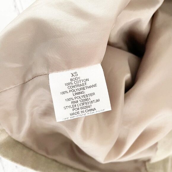 Olive & Oak Tan & Black Mixed Fabric Faux Leather Long Sleeve Full Zip Jacket XS - Picture 10 of 10